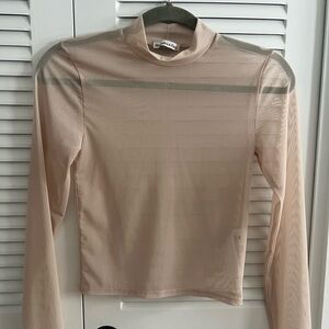 A&F Sheer Nude Long Sleeve Top